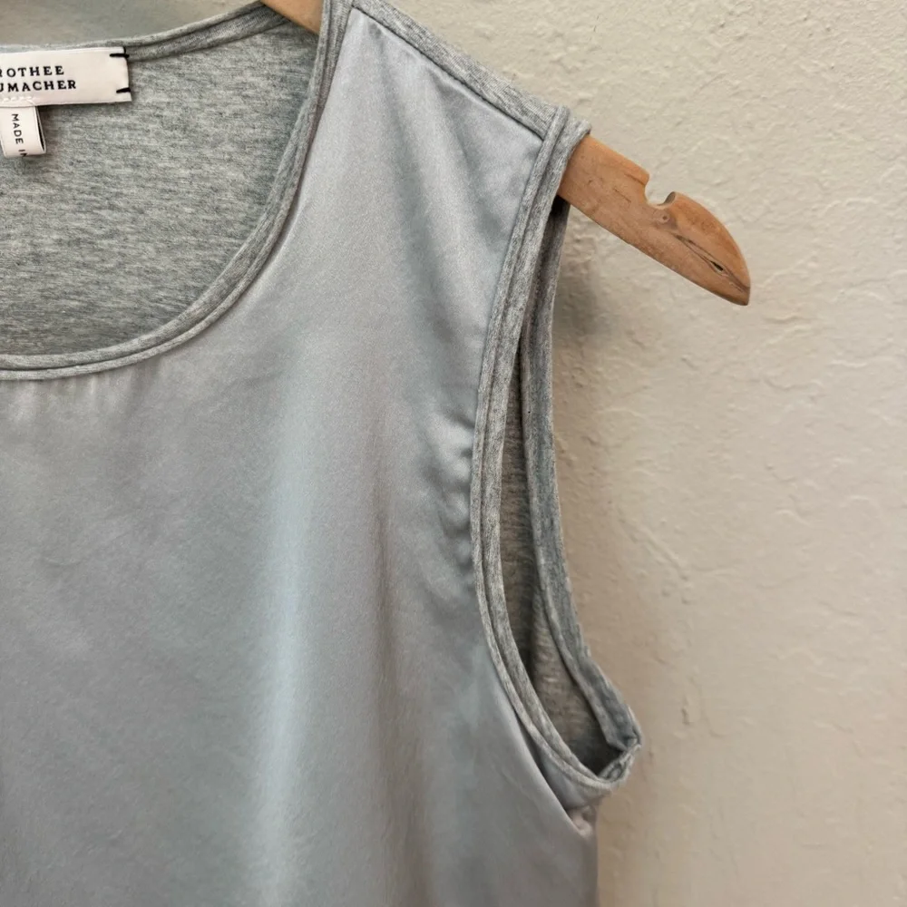 DOROTHEE SCHUMACHER Grey Satin Jersey Sleeveless Top Size 3/Medium - Picture 9 of 14